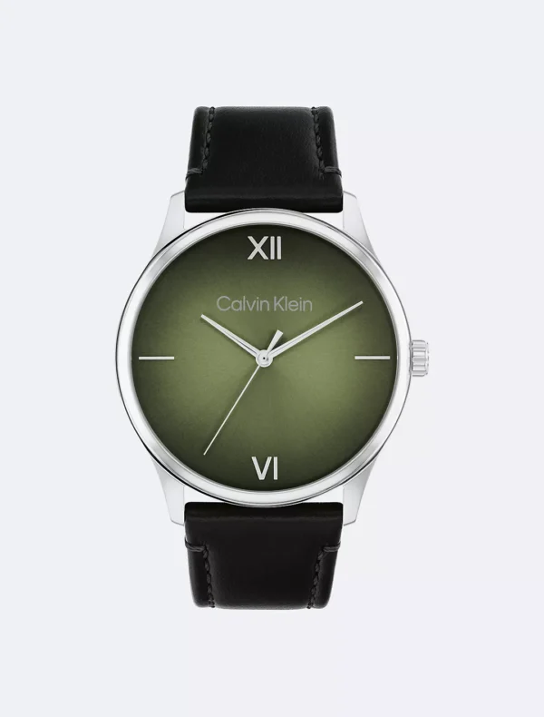 CK Gradient Dial Leather Strap Watch